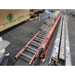 LOT: (2) 40' Fiberglass Extension Ladders, (1) 32' Fiberglass Extension Ladder, (1) 28' Fiberglass E