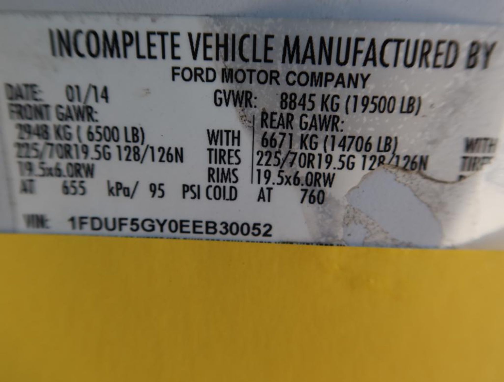 2014 Ford F-550 Box Truck Superduty Duel Wheel, Gas, License# 57BIKJ, VIN 1FDUF5GY0EEB30052, 102,851 - Image 7 of 7