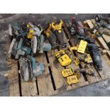 LOT: Bosch Drill, Dewalt Atomic Max Brushless 1/4" 3-Speed Impact Kit, (2) Dewalt 20V Max XR 1/4" 3-