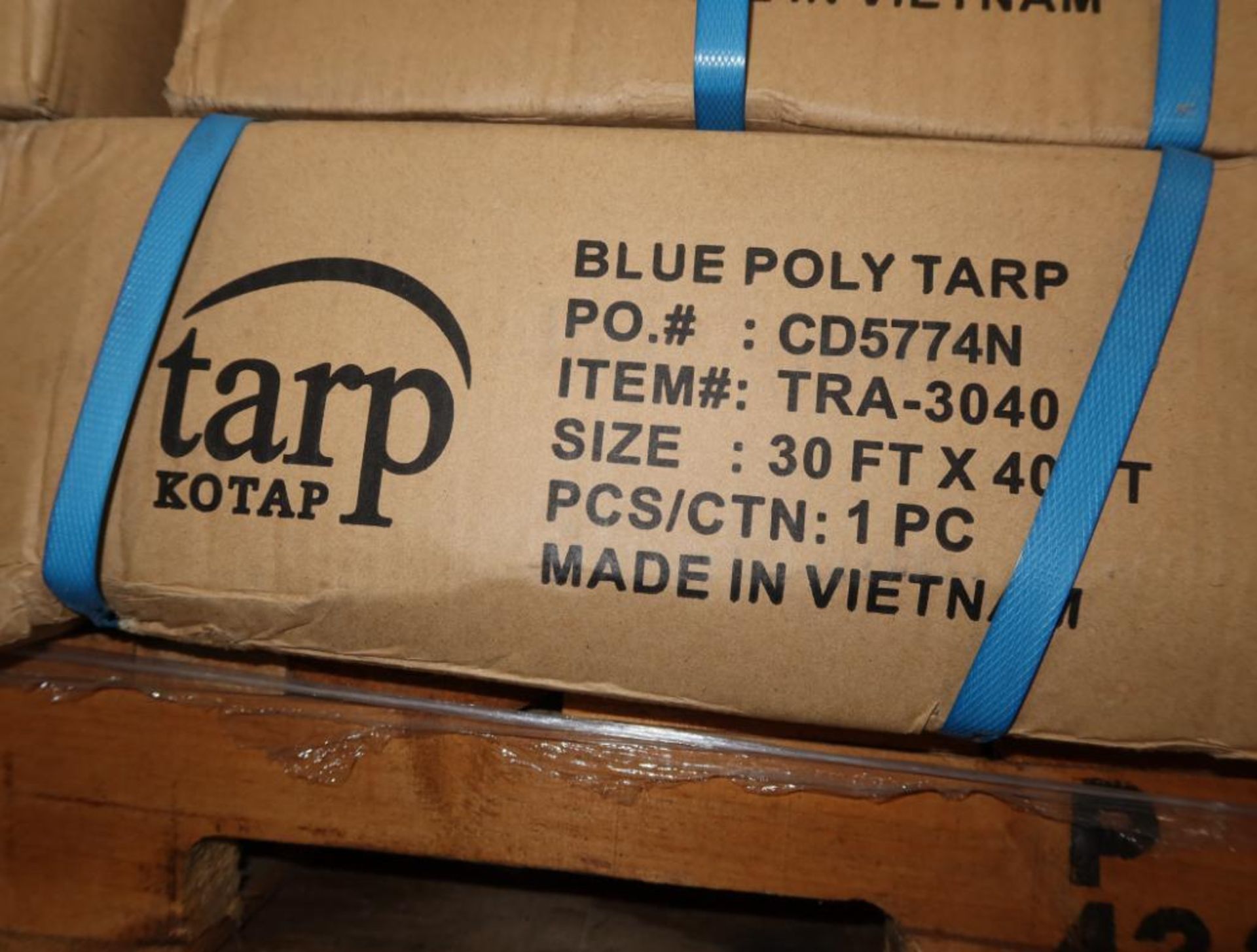 LOT: (25) NEW Blue Poly Tarps, 30' x 40', (1) Pallet of Assorted Used Tarps - Image 3 of 3
