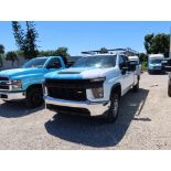 2021 Chevy Silverado 2WD 4 Door Crew Cab Service Body w/Ladder Rack, Gas License# QTJ-P77, VIN 1GB1W