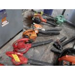 LOT: Stihl Gas Blower, (2) Troy Built Blowers, (2) Echo Blowers, Ryobi Blower, Homelite Blower, Hita