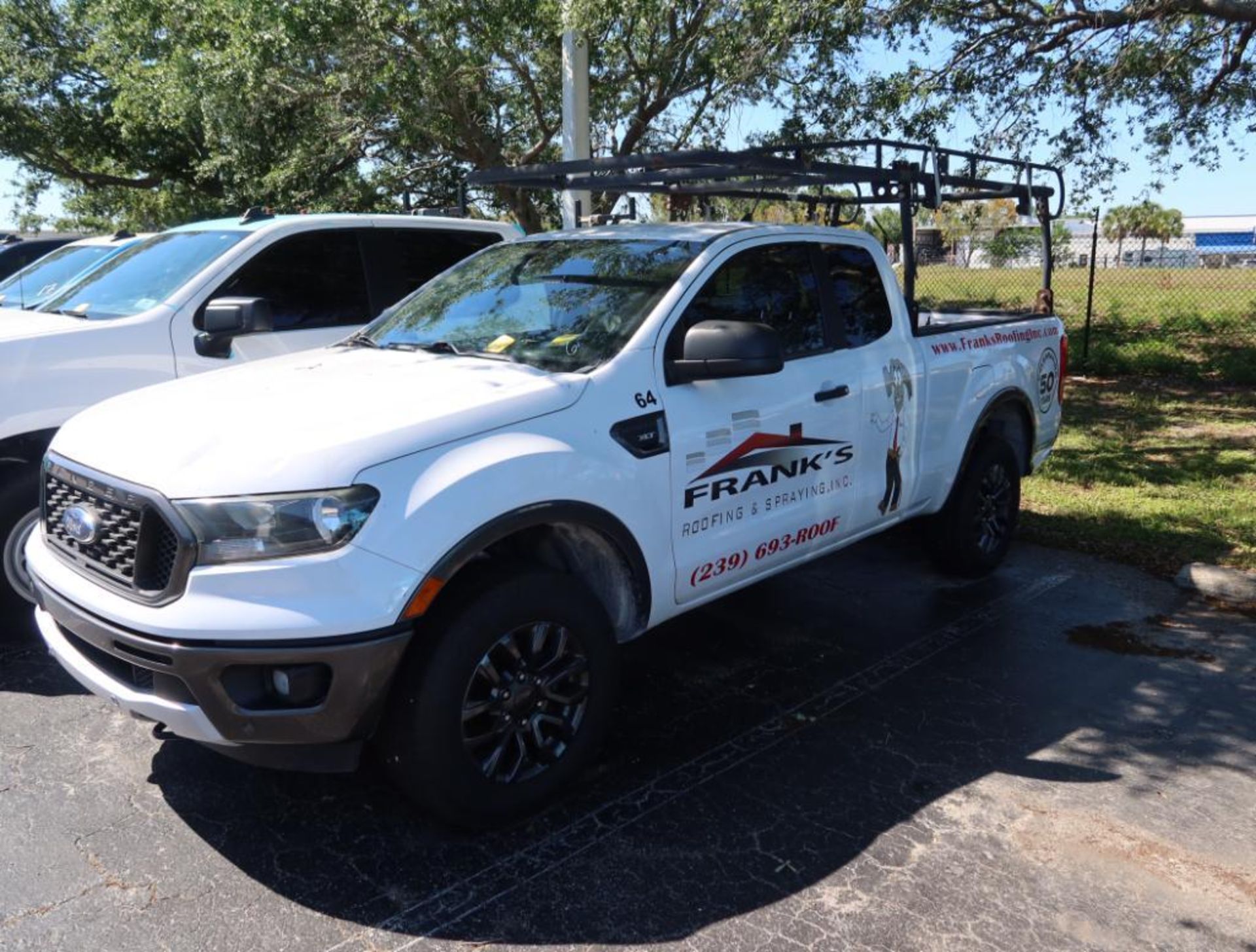 2019 Ford Ranger Ecoboost Ladder Rack and Tool Box, Gas, License# 55BIKJ, VIN 1FTER1EH6KLB12352, 55,