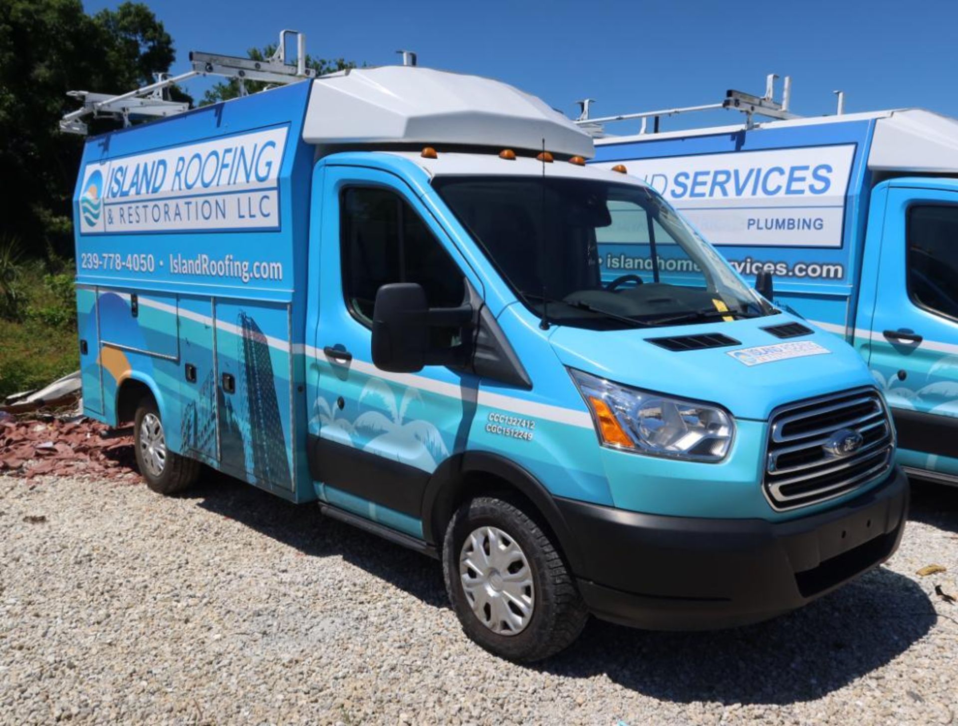 2019 Ford Transit T350 Knapheide KUV Double Drop Rack, Gas, License# LYJ-E32, VIN 1FDBW5PM1KKA19429,