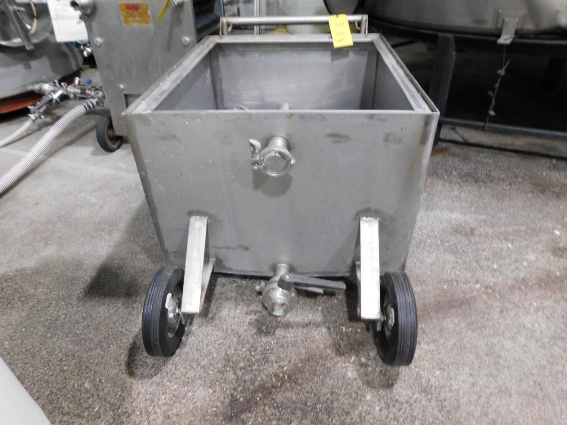 Rolling Stainless Steel Tank w/Butterfly Value Discharge (LOCATED IN WINERY) - Image 2 of 2