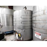 1,600 Gallon Stainless Steel Wine Storage Tank w/Glycol Jacket (LOCATED IN WINERY)