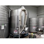 Santa Rossa 3,000 Gallon Stainless Steel Wine Fermentation Tank w/Glycol Jacket (LOCATED IN WINERY)