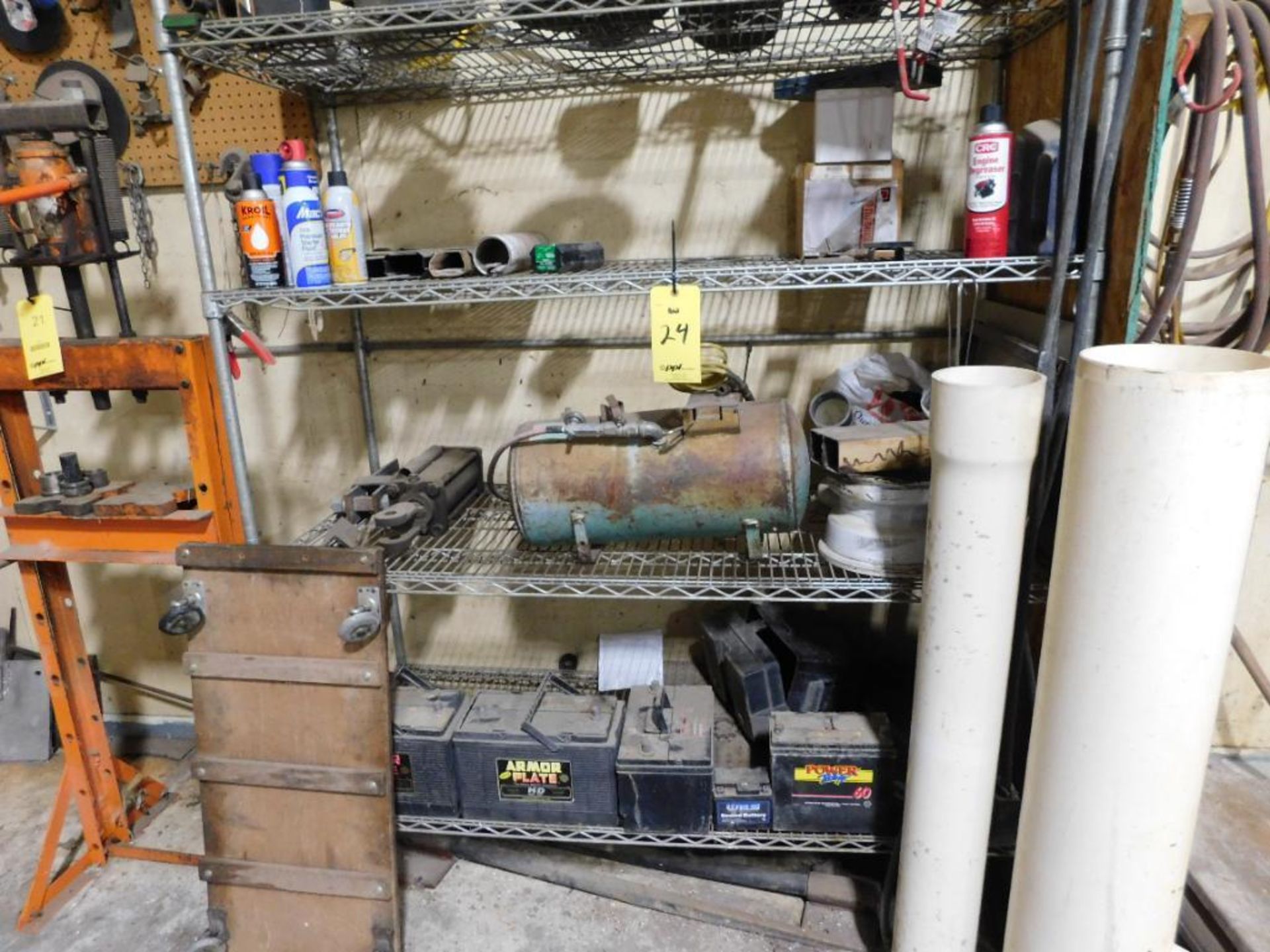LOT: (2) Metro Racks w/Assorted Drill Indexers, Bolt Cutters, Batteries, etc. (LOCATED IN MAINTENANC - Image 2 of 2