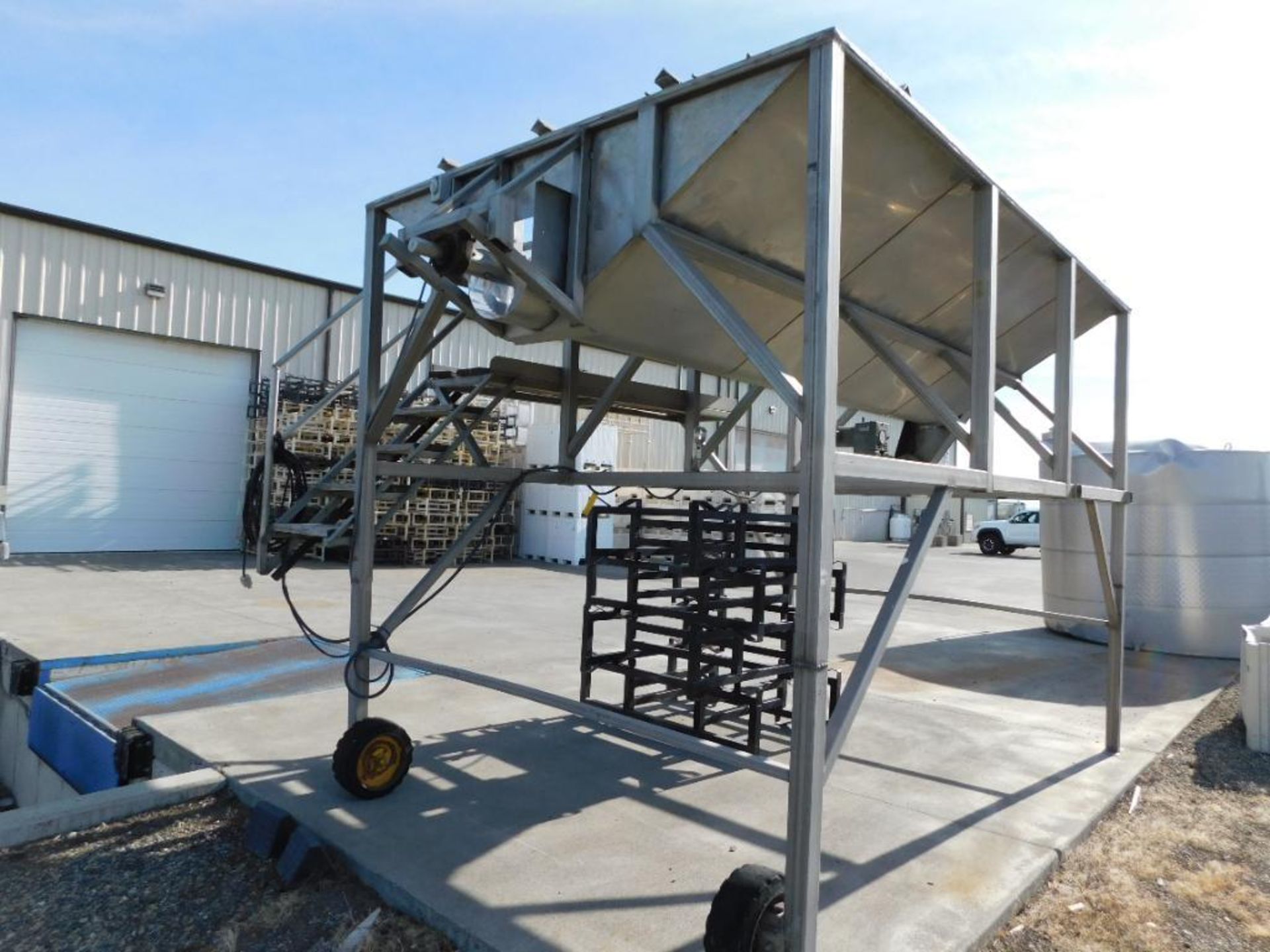 Stainless Steel Hopper w/Auger on Elevated Portable Platform (LOCATED IN WINERY) - Image 4 of 5