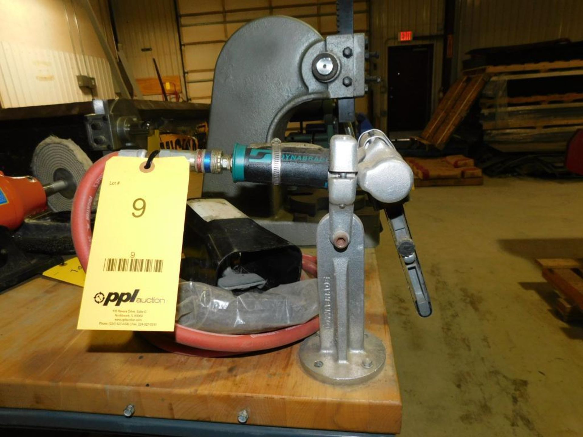 Dynabrade Model 15400 Abrasive Belt Sander w/Foot Pedal Control, Extra 1" x 8" 180 Grit Sanding Belt - Image 5 of 5