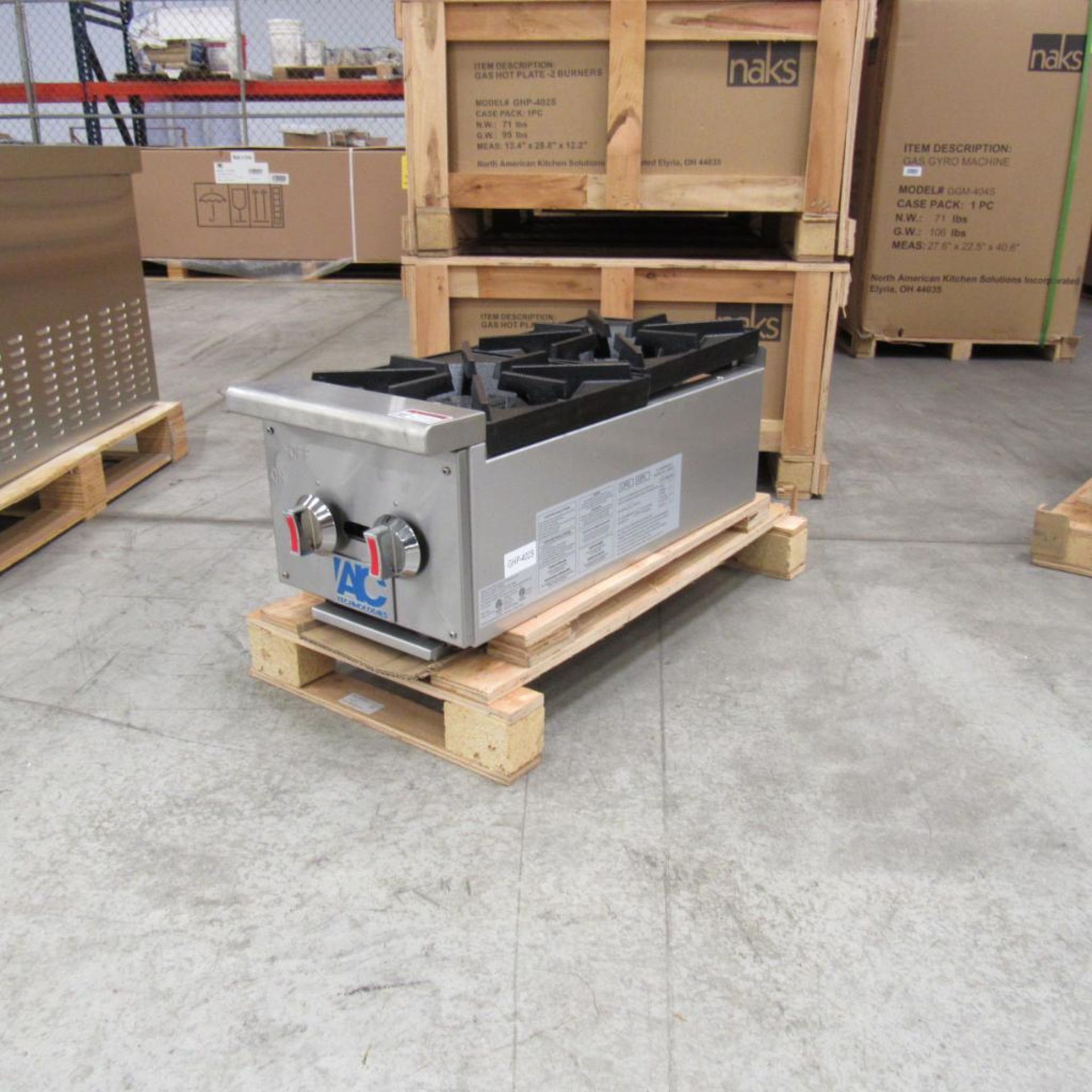 LOT: (6) NAKS Gas Hot Plates (2) Burner, Model GHP-402S, 13.4" x 28.8 x 12.2"