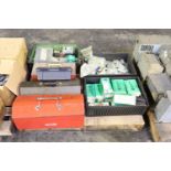 Skids of shims, bearings, fittings, & tool boxes