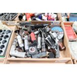Assortment of pneumatic air tools & attachments
