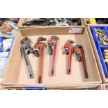 Assortment of pipe wrenches