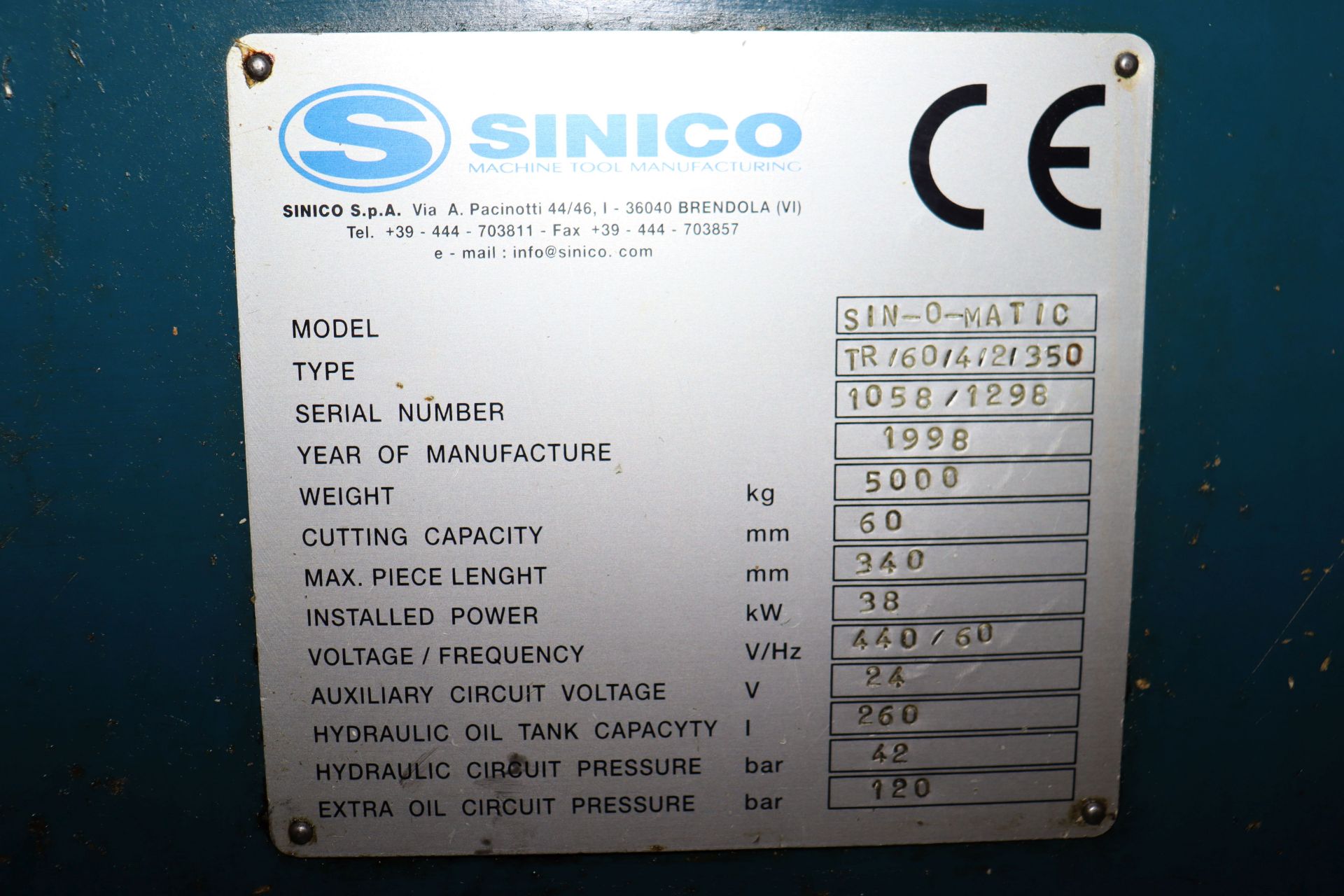 1998 Sinico SIN-O-MATIC - Image 10 of 10