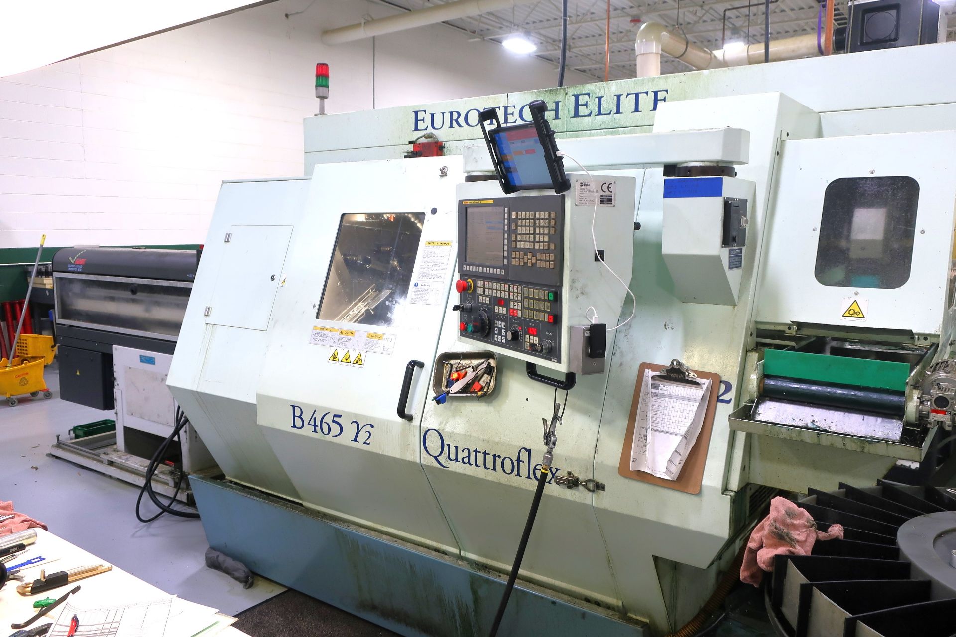 EUROTECH B465 Y2 QUATROFLEX TWIN SPINDLE TWIN TURRET CNC LATHE W/DUAL Y-AXIS, NEW 2011, SN 11129