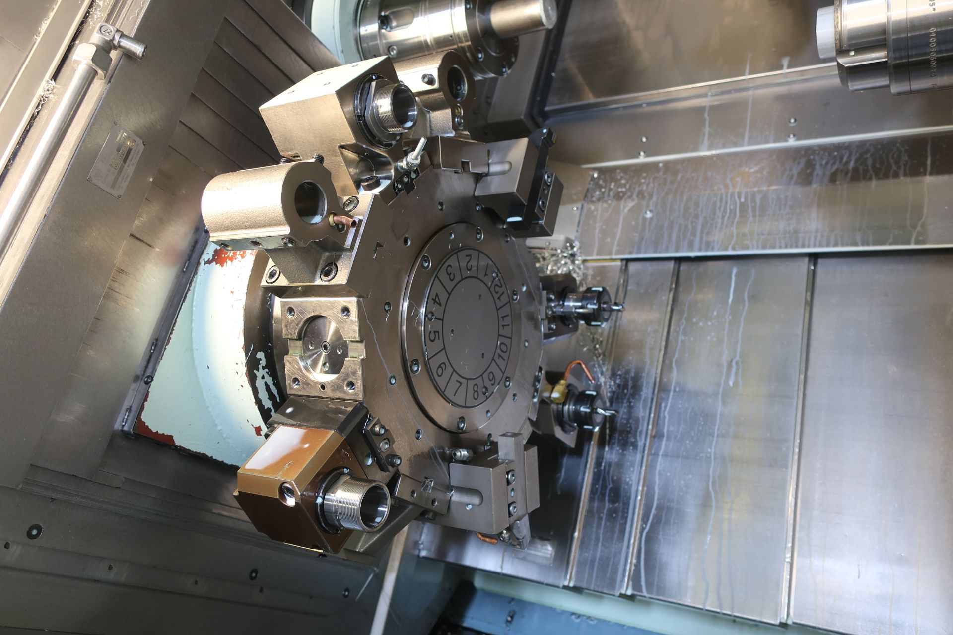 EUROTECH B465 Y2 QUATROFLEX TWIN SPINDLE TWIN TURRET CNC LATHE W/DUAL Y-AXIS, NEW 2011, SN 11045 - Image 4 of 19
