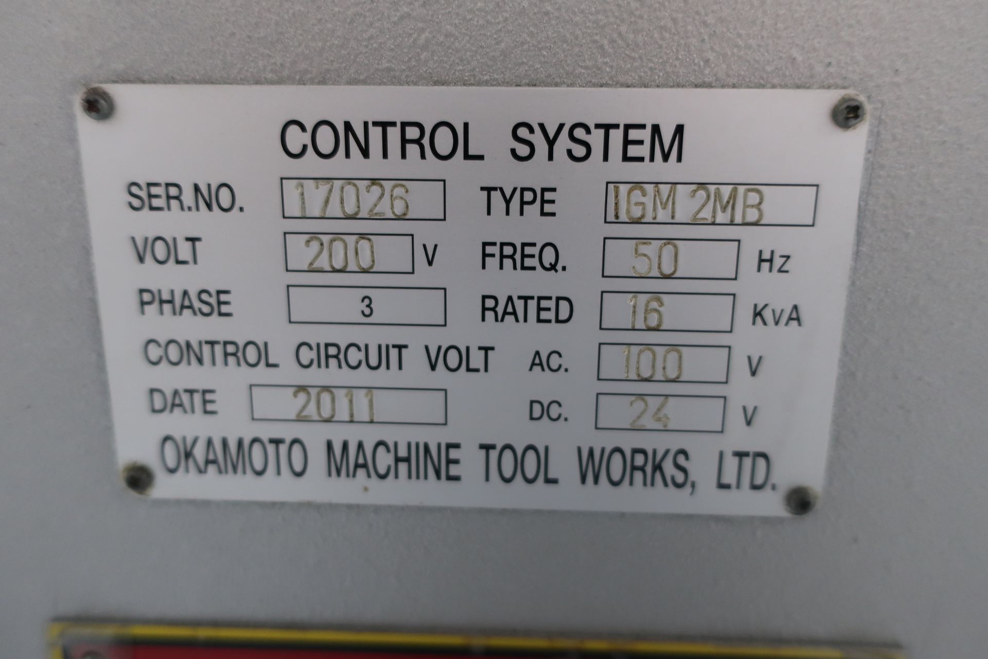 Okamoto Precision Internal Grinding Machine Model IGM-2MB, New 2011, SN 17026 - Image 18 of 19