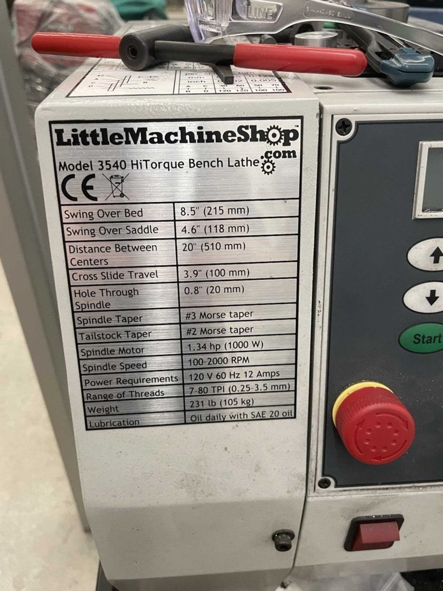 8.5" x 20" LITTLE MACHINE SHOP TOOLROOM ENGINE LATHE, S/N 90157, NEW 2018 - Image 4 of 5