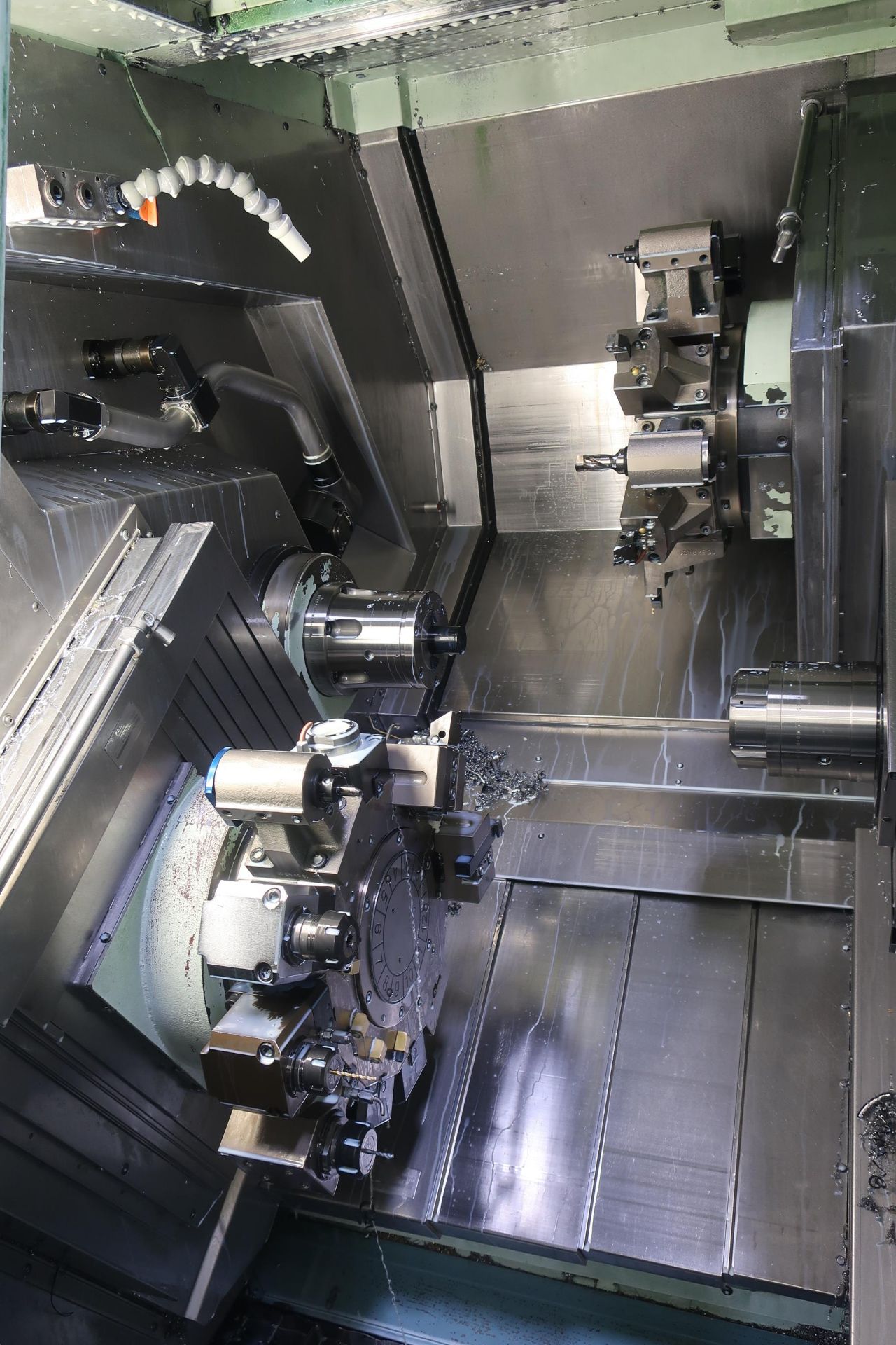 EUROTECH B465 Y2 QUATROFLEX TWIN SPINDLE TWIN TURRET CNC LATHE W/DUAL Y-AXIS, NEW 2011, SN 11129 - Image 3 of 19