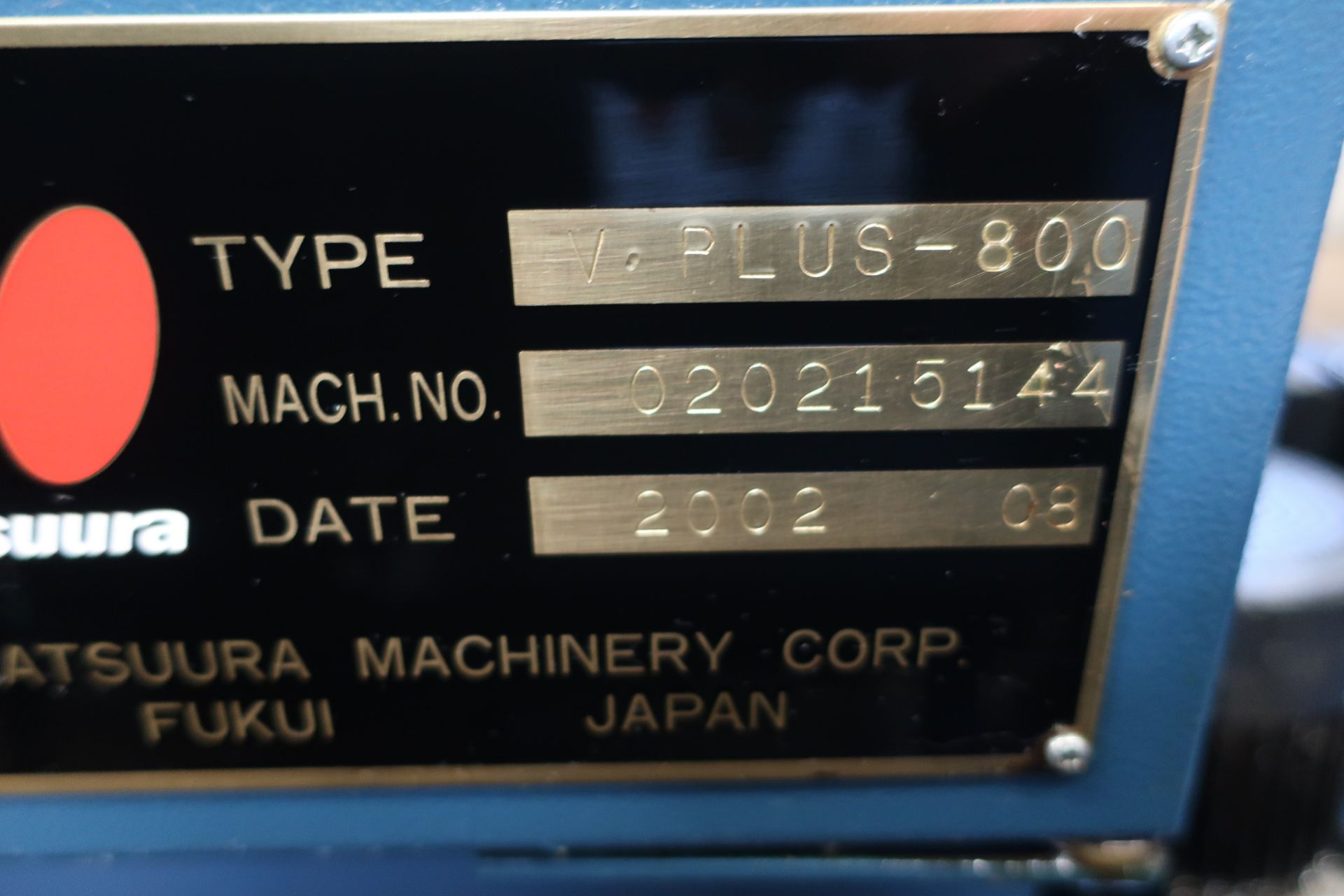 2002 Matsuura V.Plus-800 CNC Vertical Machining Center, SN 020215144 - Image 10 of 11