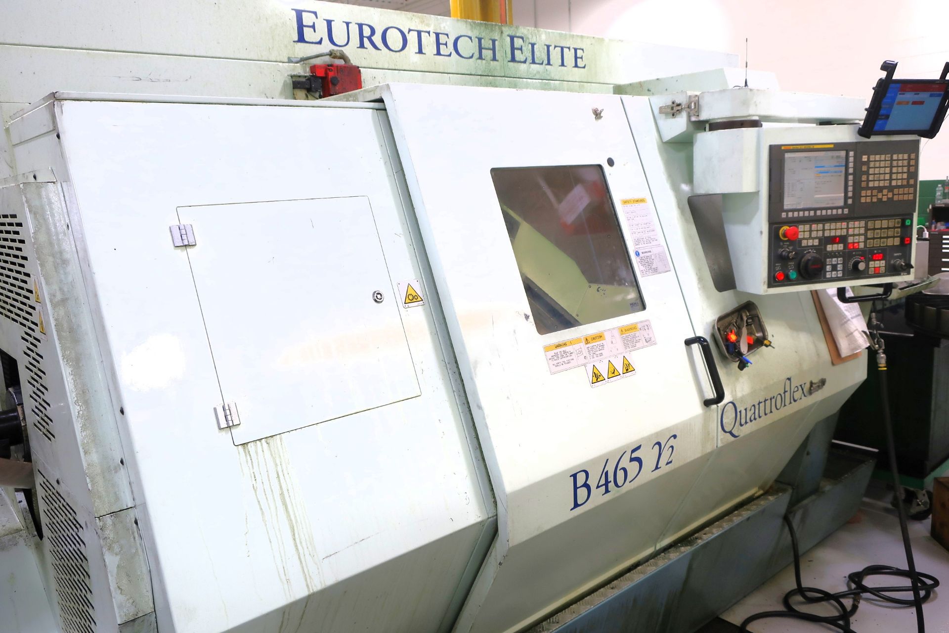 EUROTECH B465 Y2 QUATROFLEX TWIN SPINDLE TWIN TURRET CNC LATHE W/DUAL Y-AXIS, NEW 2011, SN 11129 - Image 9 of 19