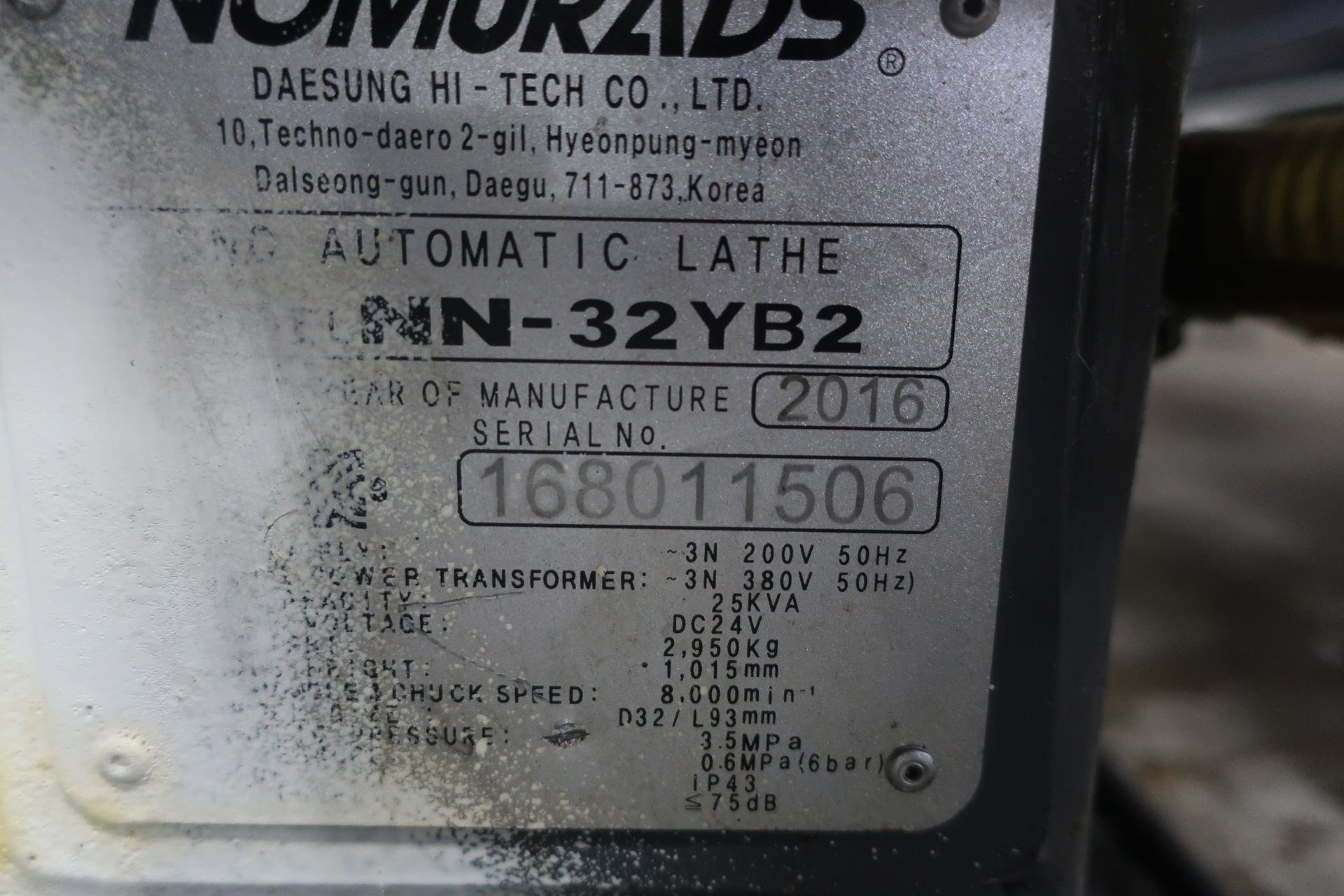 2016 Nomura NN32YB2 32mm CNC Swiss Type Automatic Lathe with Edge Barfeed, SN 168011506 - Image 17 of 22