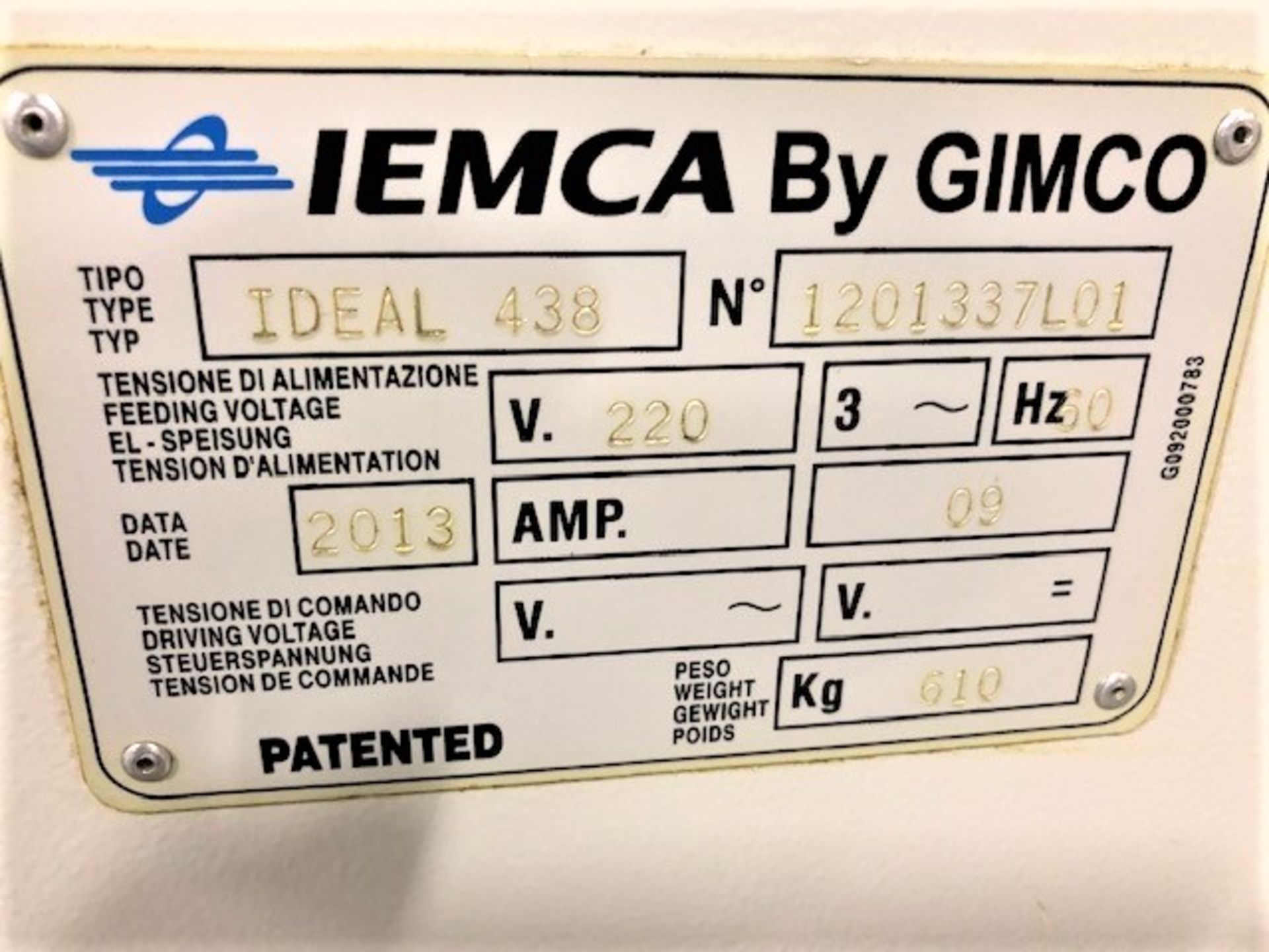IEMCA IDEAL 438 MAGAZINE TYPE AUTOMATIC BAR FEED, S/N 120132L01, NEW 2013 - Image 4 of 4