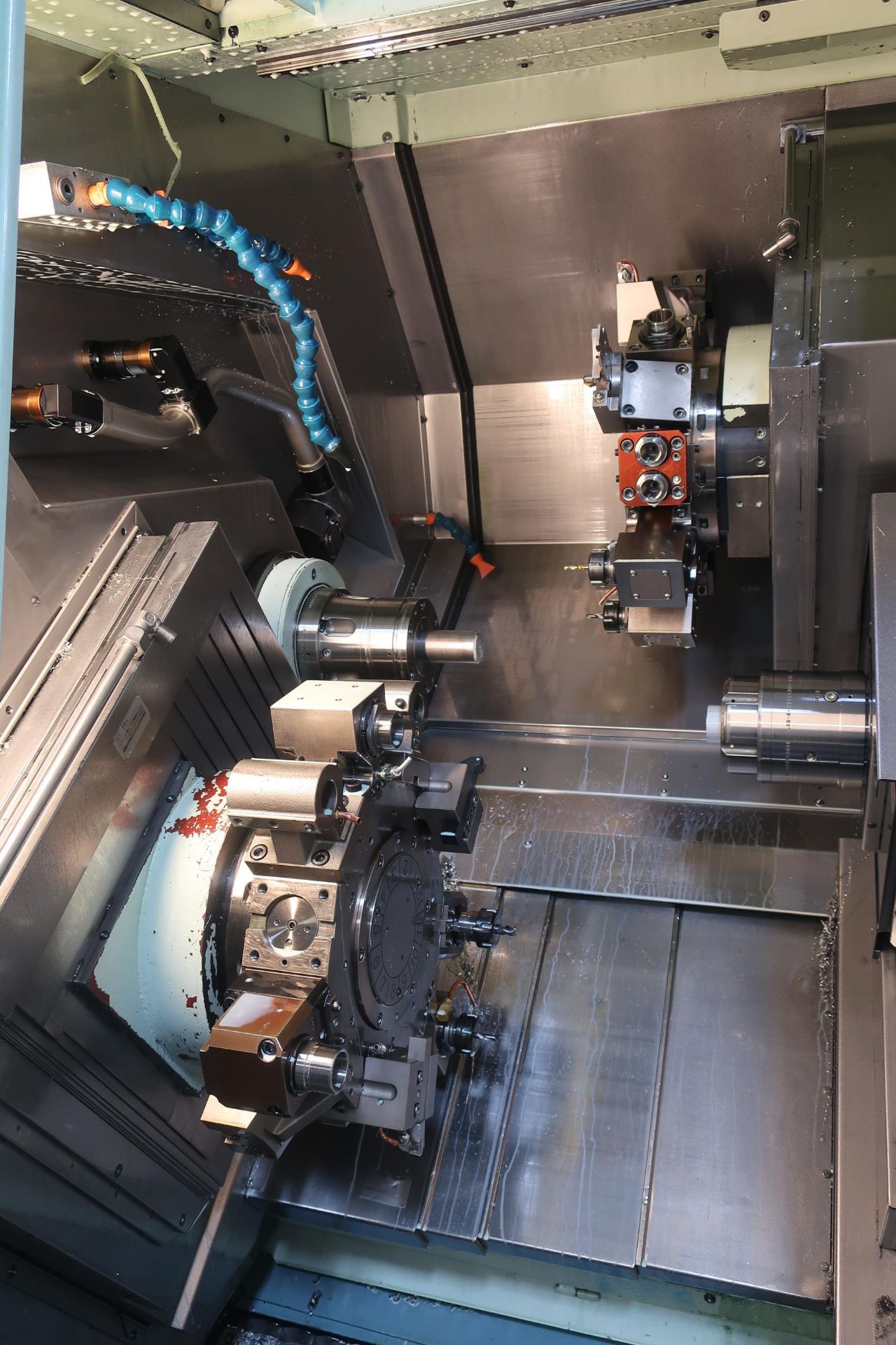 EUROTECH B465 Y2 QUATROFLEX TWIN SPINDLE TWIN TURRET CNC LATHE W/DUAL Y-AXIS, NEW 2011, SN 11045 - Image 3 of 19