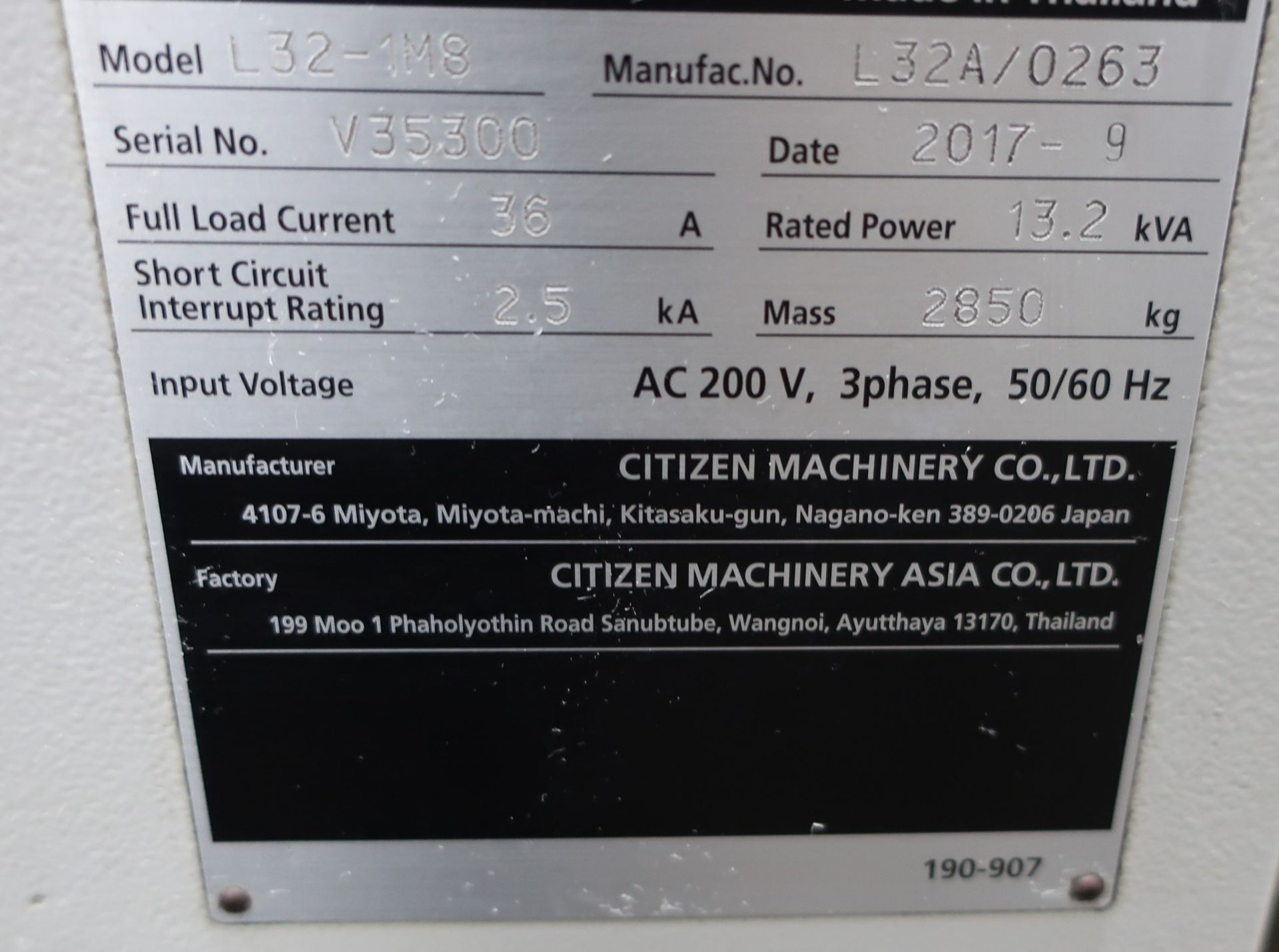 32MM CITIZEN CINCOM L32-1M8 CNC SWISS TYPE AUTOMATIC SCREW MACHINE - Image 17 of 18