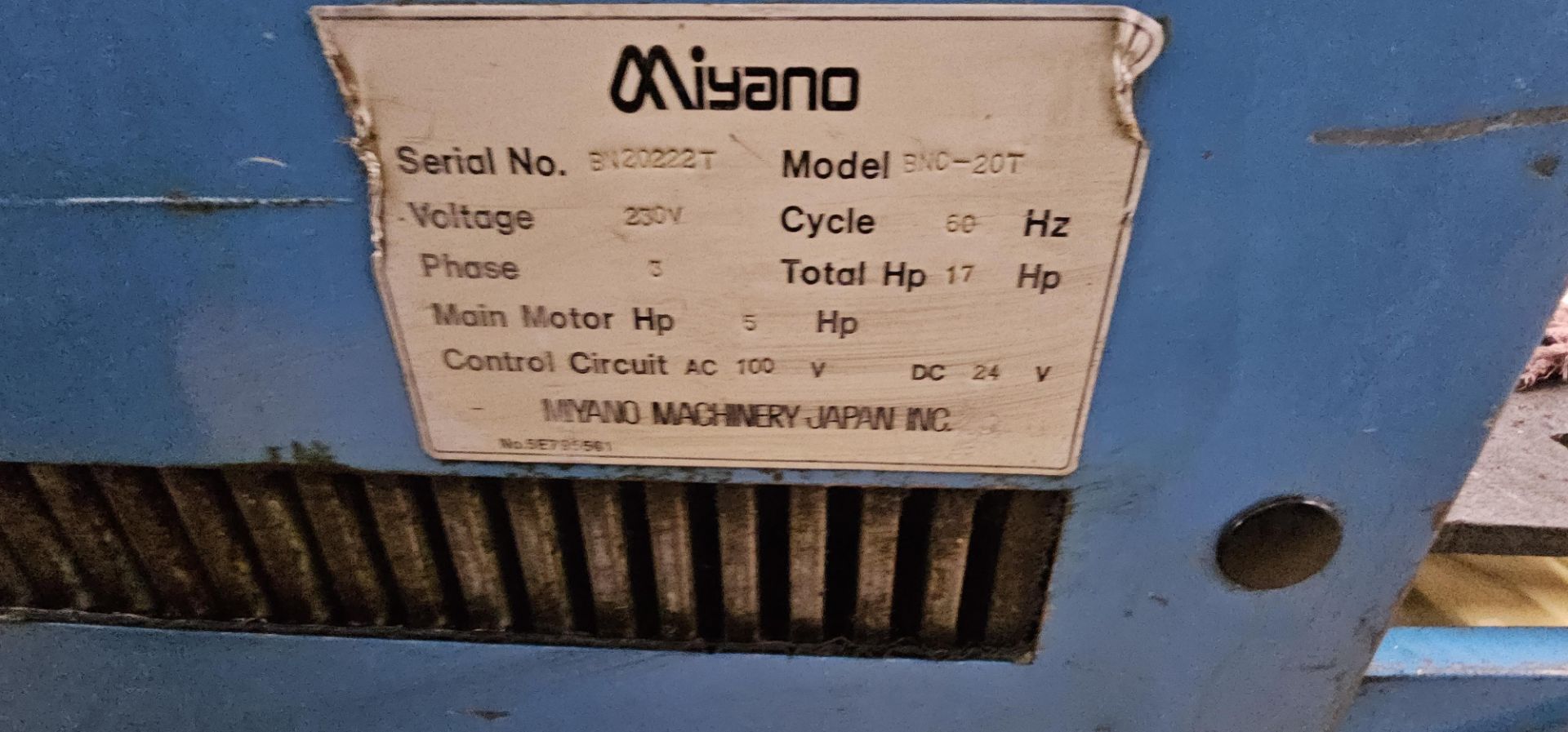 Miyano BNC-20T CNC Lathe, SN BN20222T - Image 6 of 7