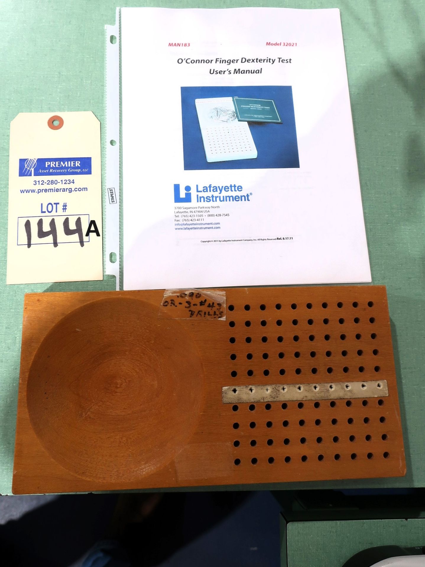 O'Connor Finger Dexterity Test Instrument Model 32021