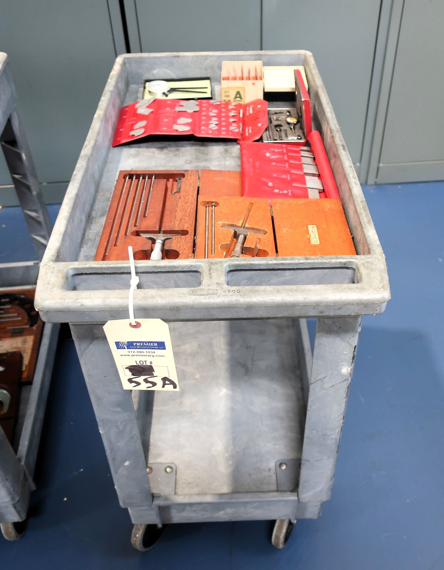 Tool Cart with Misc. Starret Gage Sets, Fowler indicators