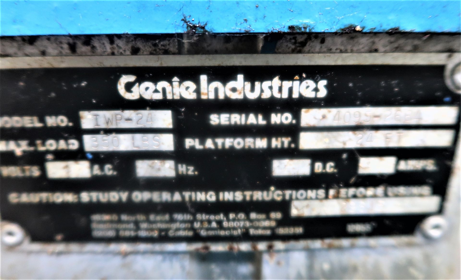 Genie IWP-24 Electric Platform Lift, S/N 4095-2684 - Image 6 of 6