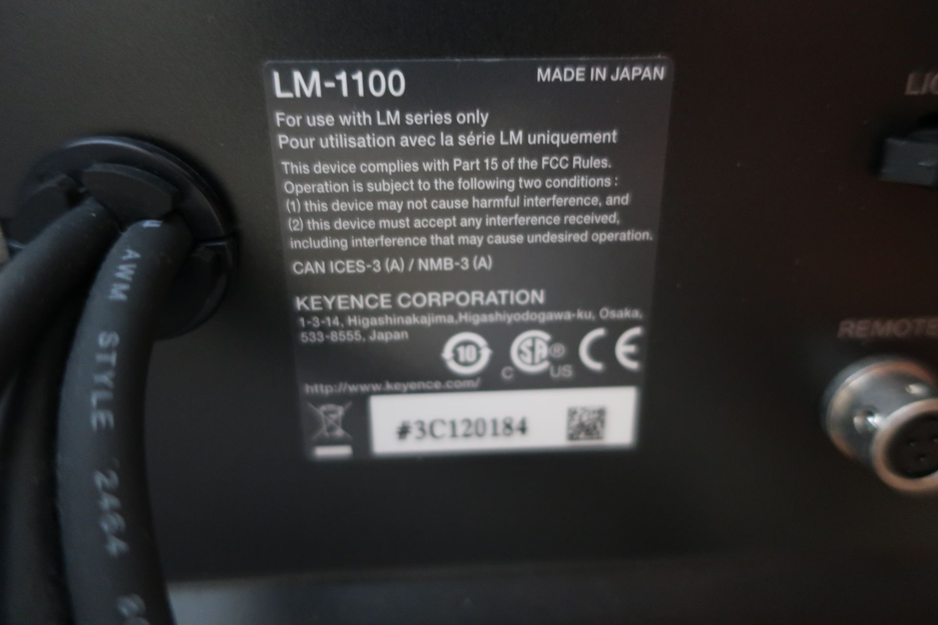 2021 Keyence LM-1100 High Precision Image Dimension Measurement System, SN 3C123184 - Image 11 of 20