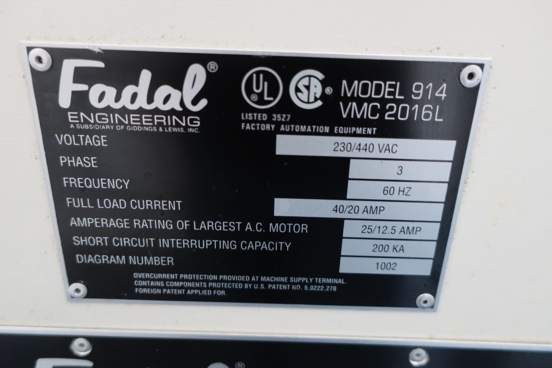 2000 Fadal VMC 2216L CNC Vertical Machining Center, SN 012000121831 - Image 9 of 12