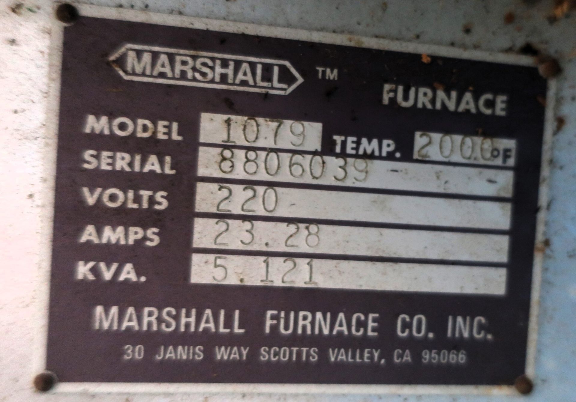 ThermCraft Inc. Marshall Tubular Furnace Model 1079, SN 8806039. Max temp 2000 deg F - Image 5 of 5