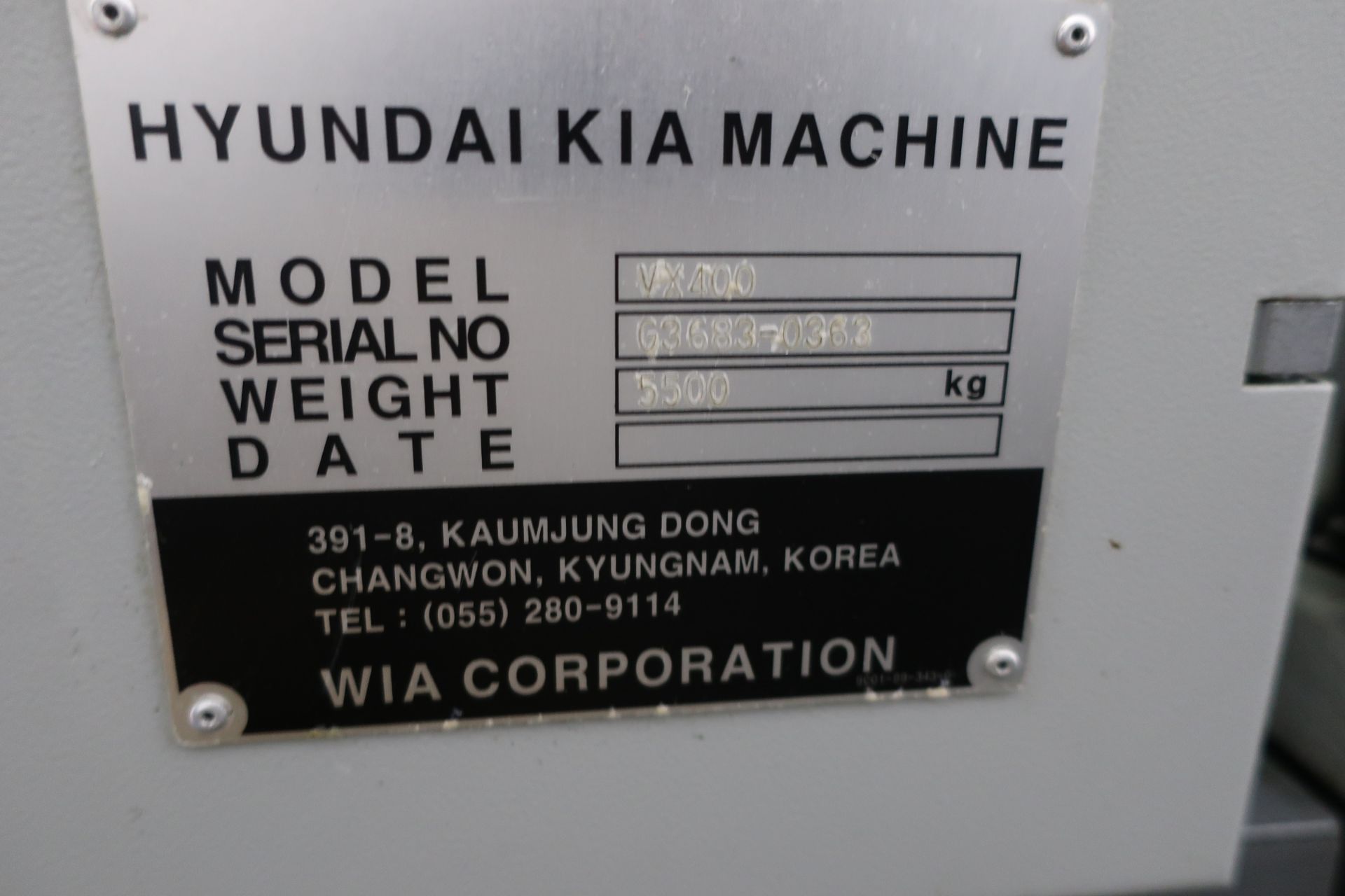 2007 Hyundai Kia VX-400 CNC Vertical Machining Center SN G3683-0363 - Image 11 of 12