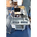 Tool Cart with misc. Mitutoyo and Fowler Calipers and other Inspection Equipment