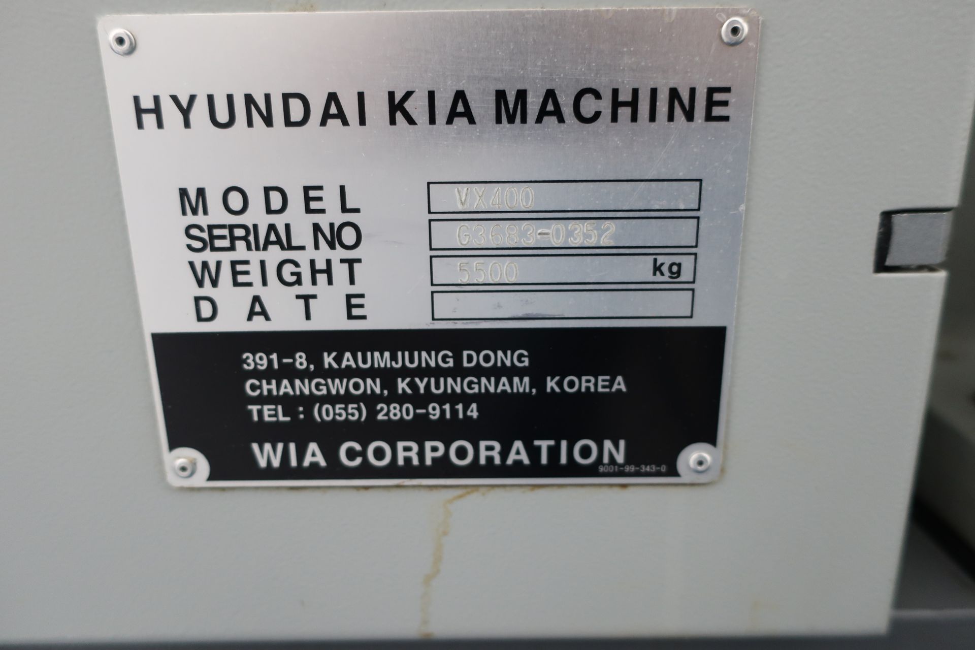 2007 Hyundai Kia VX-400 CNC Vertical Machining Center SN G3683-0352 - Image 11 of 14