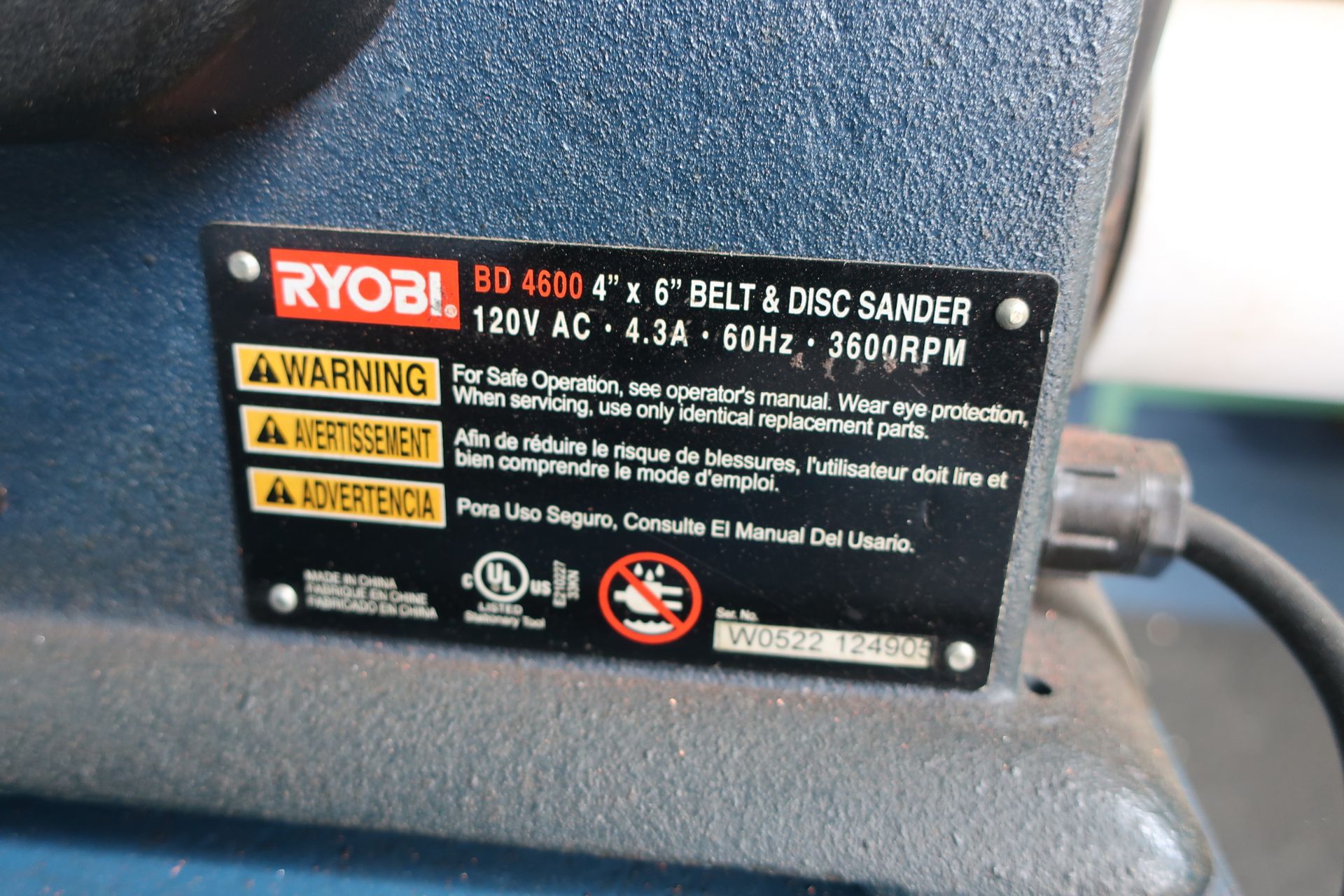 Grob Vertical Band Saw with Black and Decker Grinder, Ryobi Sander, and Welder - Image 8 of 9