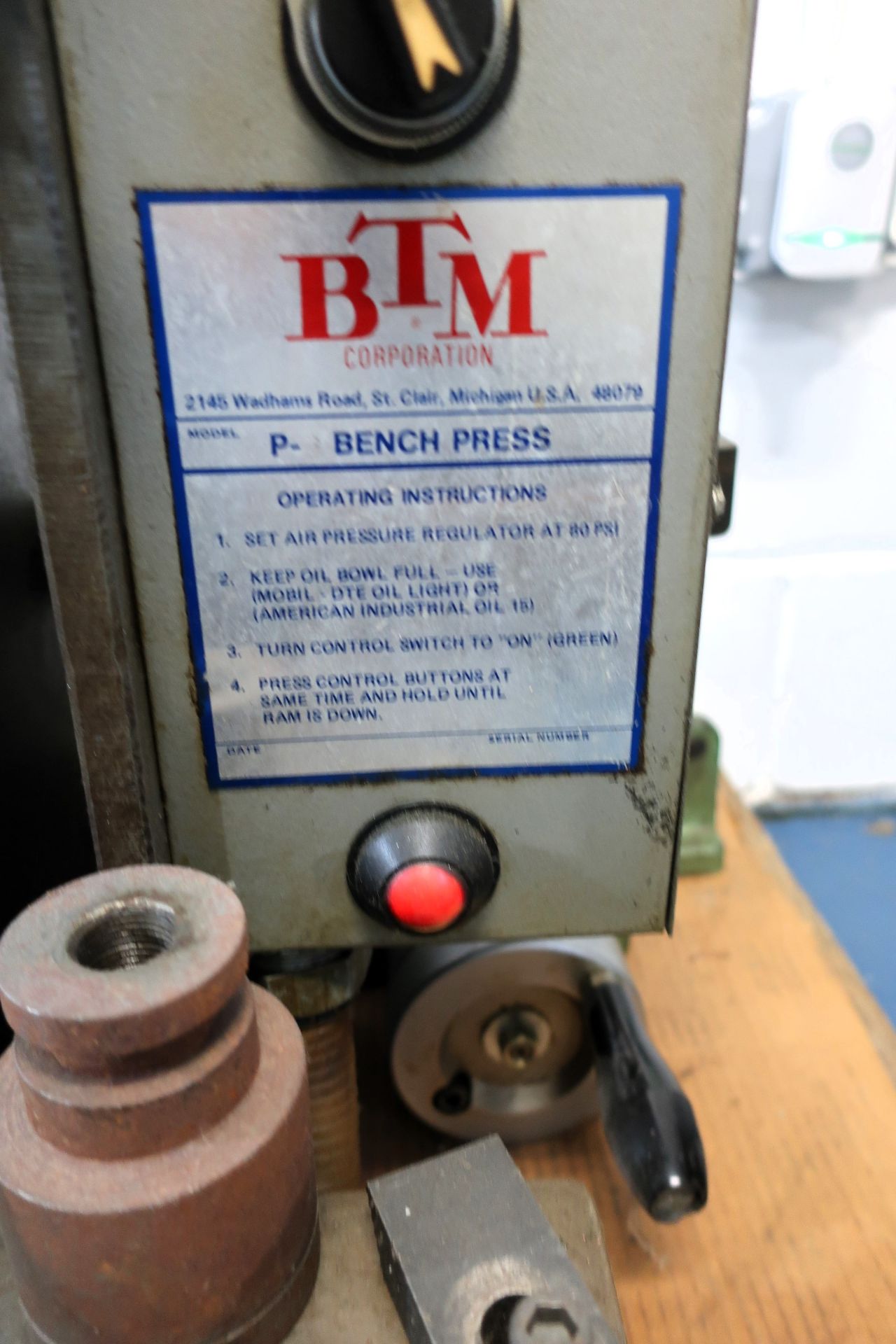 BTM Model P-Bench Press Air Operated Punch Press - Image 3 of 3