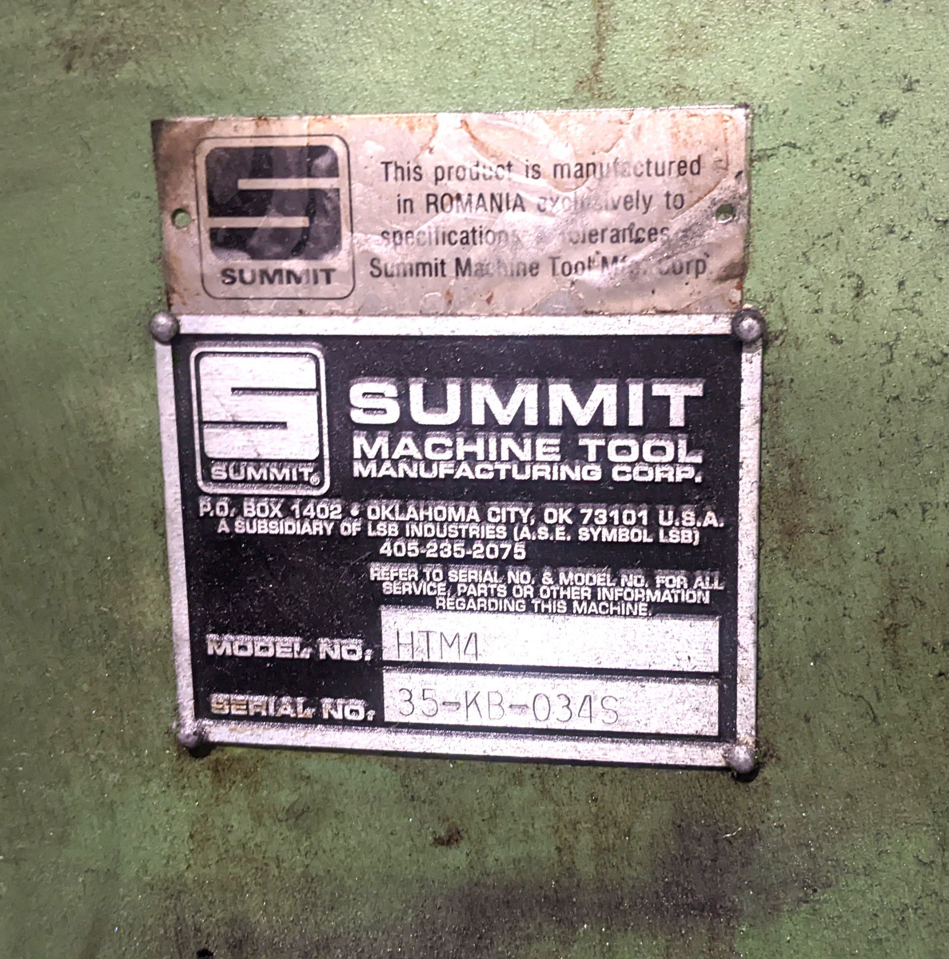 4" Summit HTM-4 Precision Horizontal Boring Mill, New 1998 - Image 7 of 7