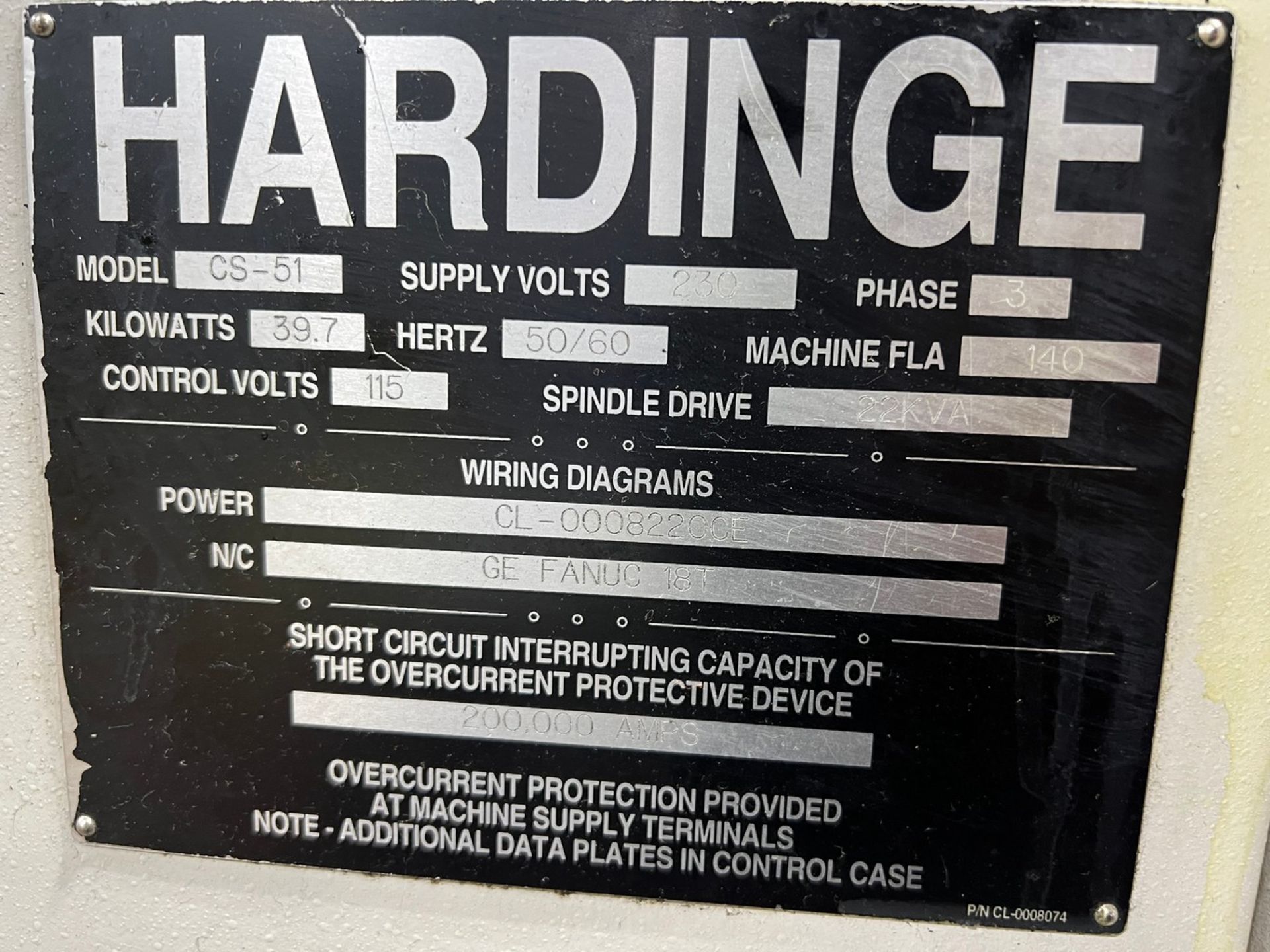 Hardinge Conquest 51 CNC Lathe with Live Milling, S/N CL-931-BC - Bild 7 aus 8