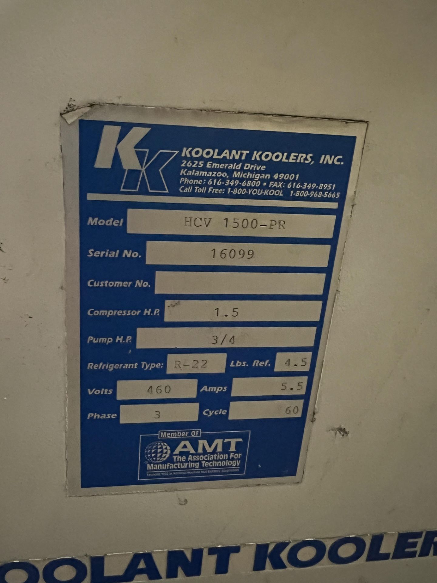 Koolant Koolers Model HCV 1500-PR Chiller Compressor - Image 5 of 5