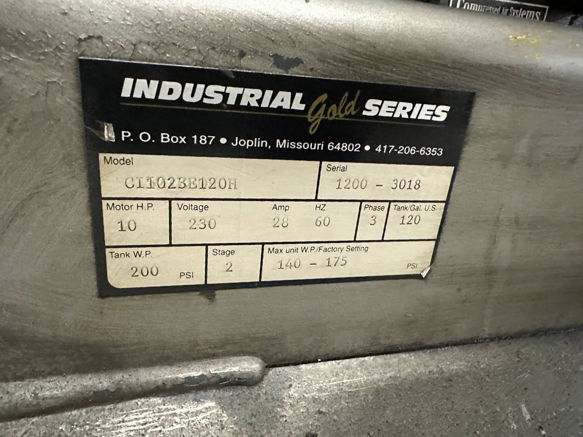 Industrial Gold Series 10hp 120 gal Air Compressor - Image 3 of 6