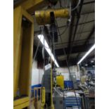 Gorbel 1 Ton Capacity 360° Free Standing Jib Crane, w/ Budgit 1/2 ton electric hoist