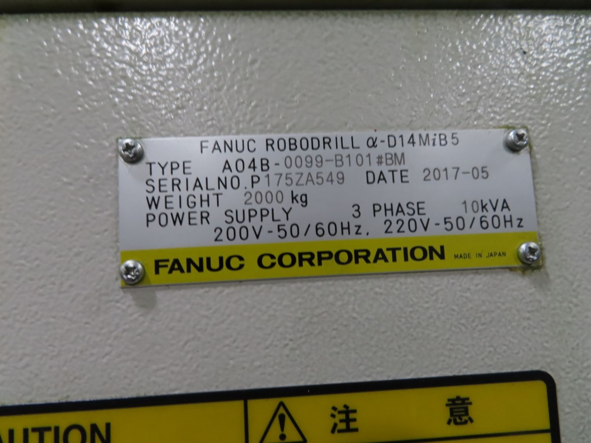 2017 Fanuc Robodrill Alpha-D14MiB5 CNC Vertical Machining Center - Image 7 of 7