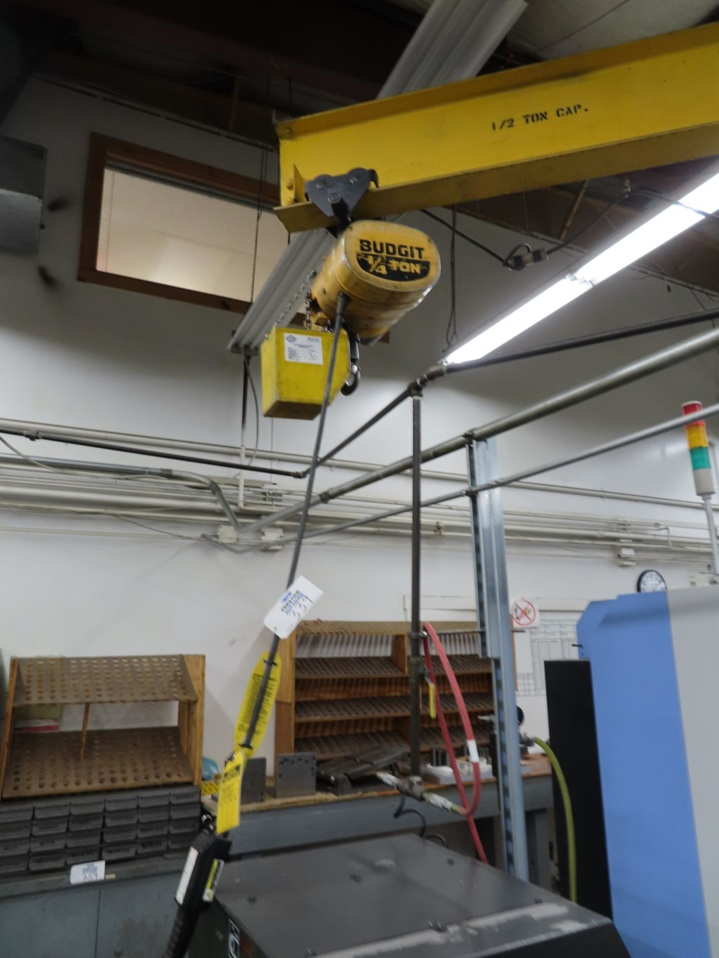 1/2 Ton Capacity Budgit 360° Free Standing Jib Crane, w/ 1/4 ton Budgit hoist - Image 2 of 3