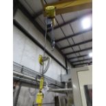 Gorbel 2 Ton Capacity 360° Free Standing Jib Crane, w/ Budgit 2 ton electric hoist